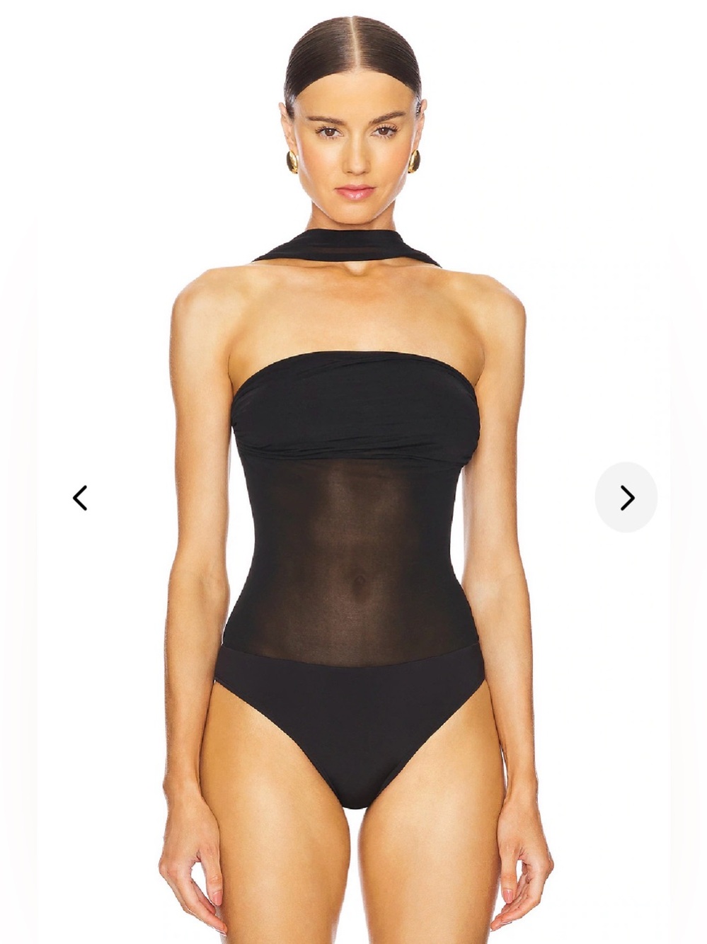 NWT LOVERS + FRIENDS Lexi Black Bodysuit Sheer Small